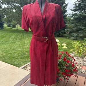 Talbots Red Wrap Silk Dress